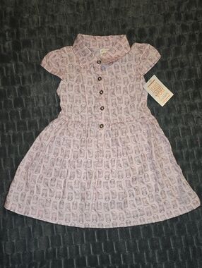 Carter's Light Pink Printed Short-Sleeve Collared Dress LOT-J